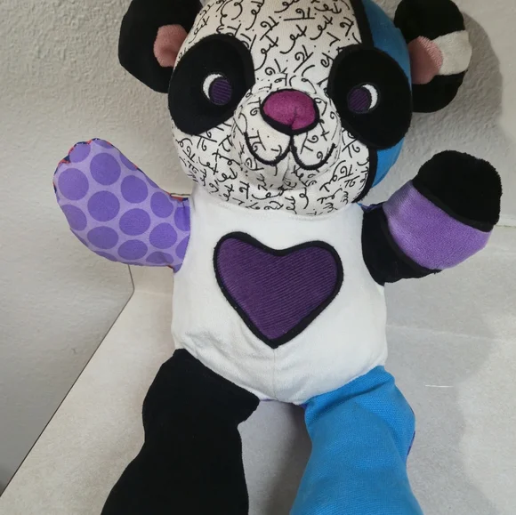 Britto Popplush Jackson Panda Bear By Artist Romero Britto - Picture 12 of 15